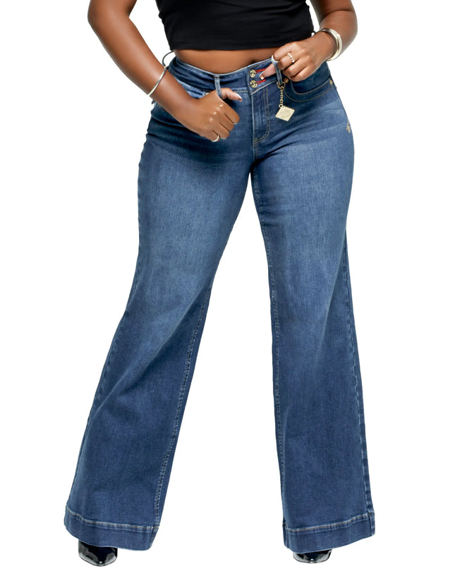 Forbidden Fit Wide Leg Jean - Savage Wash