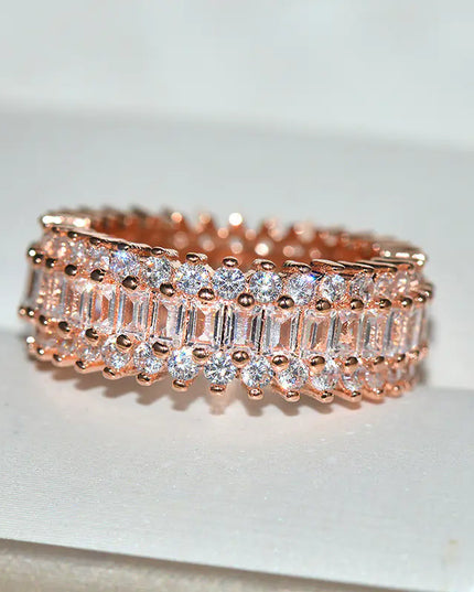 Gold Encrusted Zircon Ring Decoration