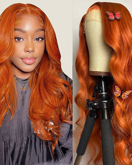 Anihja Ra'zheem Recommend Junoda Cinnamon Orange Ginger Colored Body Wave Lace Front Wig Human Hair Beauty Must Haves junoda