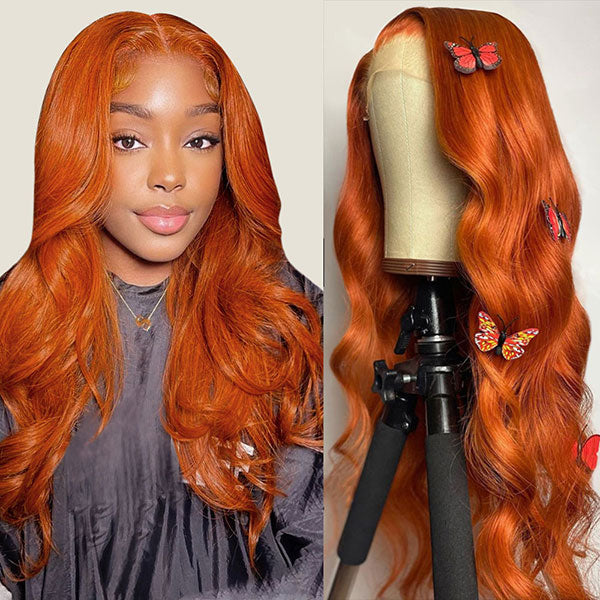 Anihja Ra'zheem Recommend Junoda Cinnamon Orange Ginger Colored Body Wave Lace Front Wig Human Hair Beauty Must Haves junoda