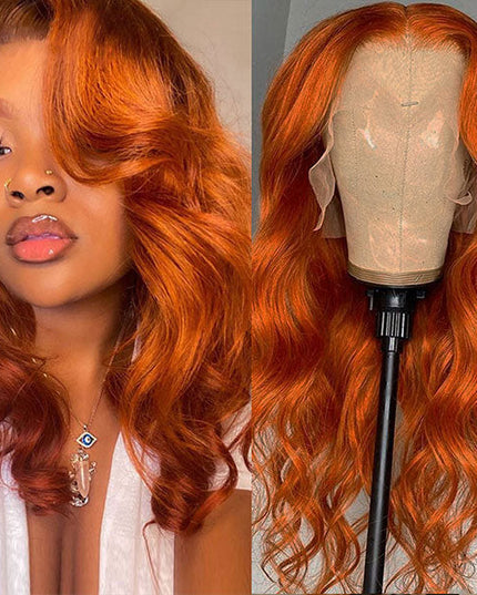 Anihja Ra'zheem Recommend Junoda Cinnamon Orange Ginger Colored Body Wave Lace Front Wig Human Hair Beauty Must Haves junoda