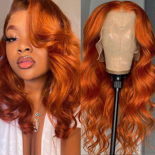 Anihja Ra'zheem Recommend Junoda Cinnamon Orange Ginger Colored Body Wave Lace Front Wig Human Hair Beauty Must Haves junoda