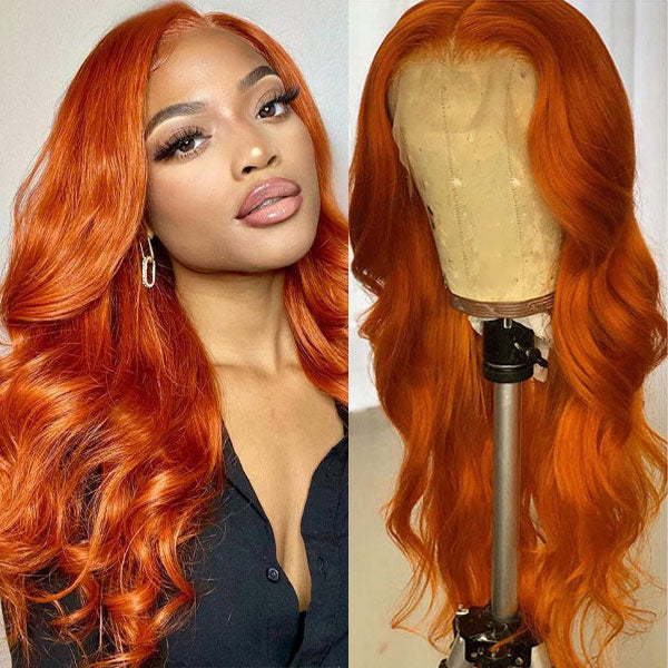 Anihja Ra'zheem Recommend Junoda Cinnamon Orange Ginger Colored Body Wave Lace Front Wig Human Hair Beauty Must Haves junoda