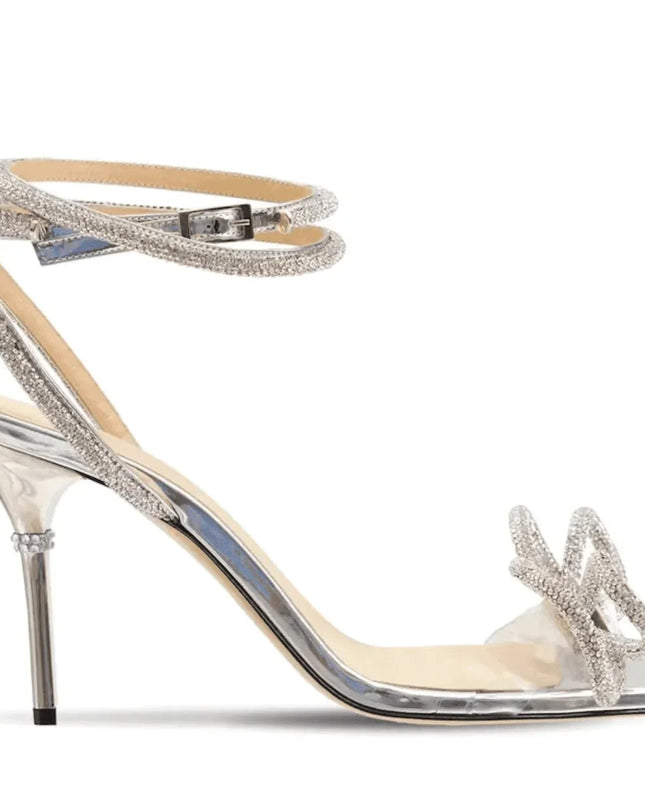 Glam Diamond Bow Wrap Around Heels