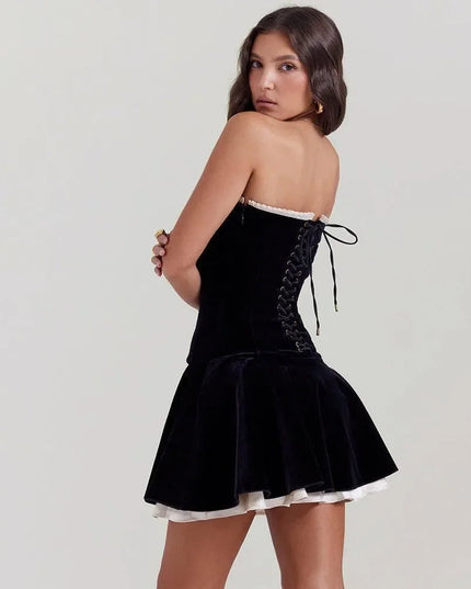 Highway To Heaven Vintage Velvet Mini Dress