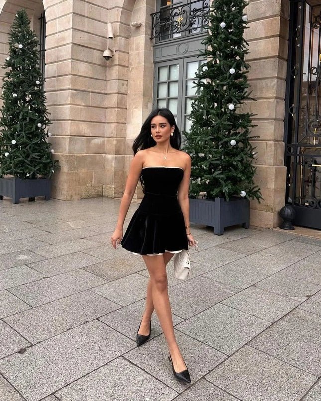 Highway To Heaven Vintage Velvet Mini Dress