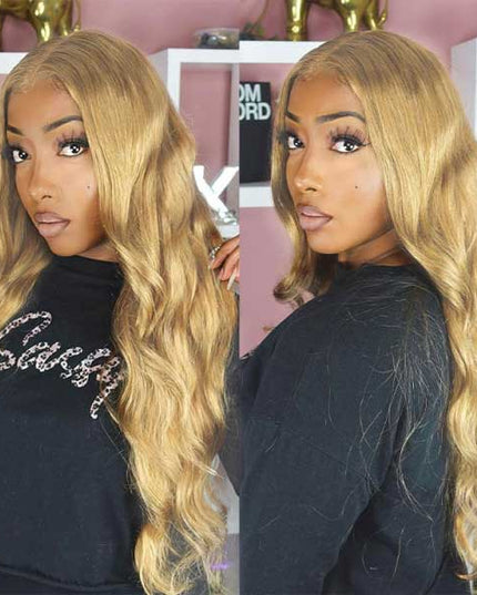 Olivanie Recommend Junoda Body Wave Caramel Blonde Human Hair Wigs Color 27 4x4 13x4 Lace Wig junoda