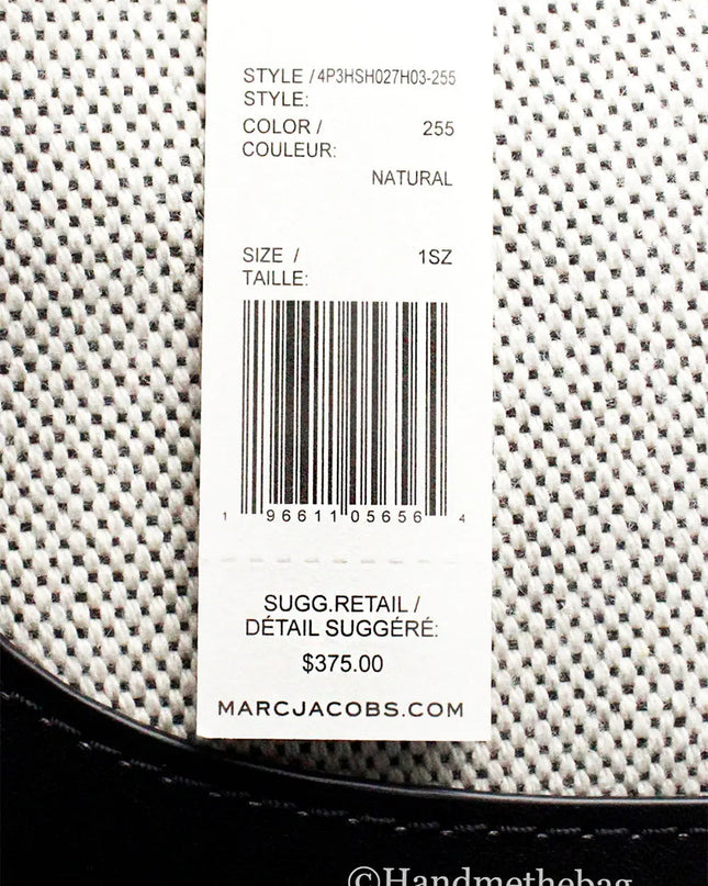 Marc Jacobs Terry Canvas Leather Hobo Shoulder Bag