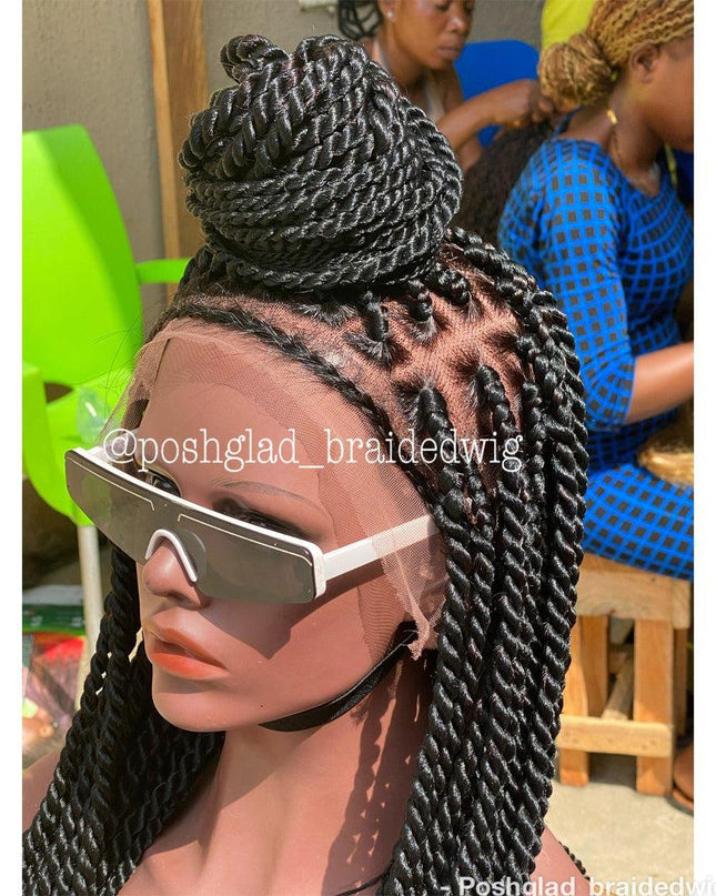 Adler Senegalese Twist Glueless Full Lace Wig 100 Percent Human Hair