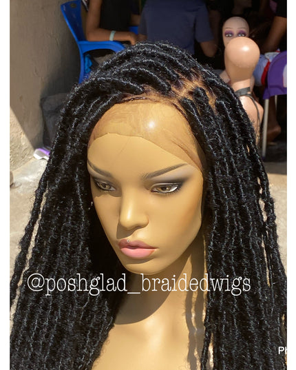 Maggie Destress Faux Locs Wig Glueless Full Lace 100 Percent Human Hair