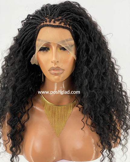 Kehinde Deep Twist Braid Wig Glueless Full Lace 100 Percent Human Black Hair