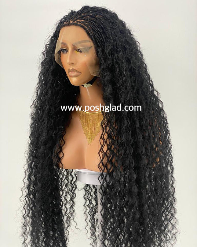 Kehinde Deep Twist Braid Wig Glueless Full Lace 100 Percent Human Black Hair