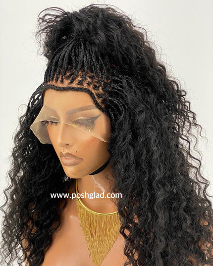 Kehinde Deep Twist Braid Wig Glueless Full Lace 100 Percent Human Black Hair