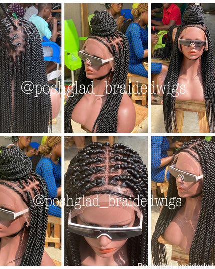 Adler Senegalese Twist Glueless Full Lace Wig 100 Percent Human Hair