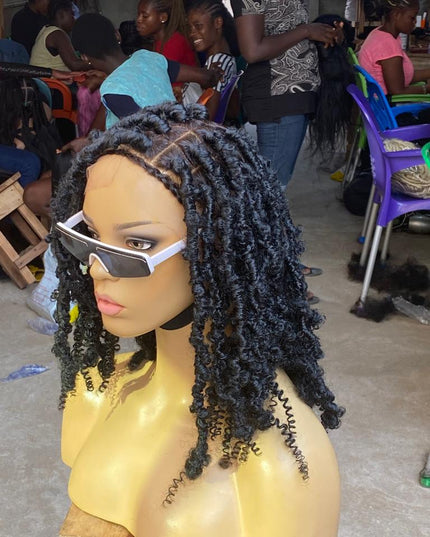 Short Butterfly Locs Glueless Wig Rebecca 100 Percent Human Hair