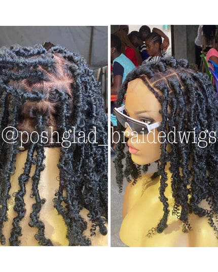 Short Butterfly Locs Glueless Wig Rebecca 100 Percent Human Hair