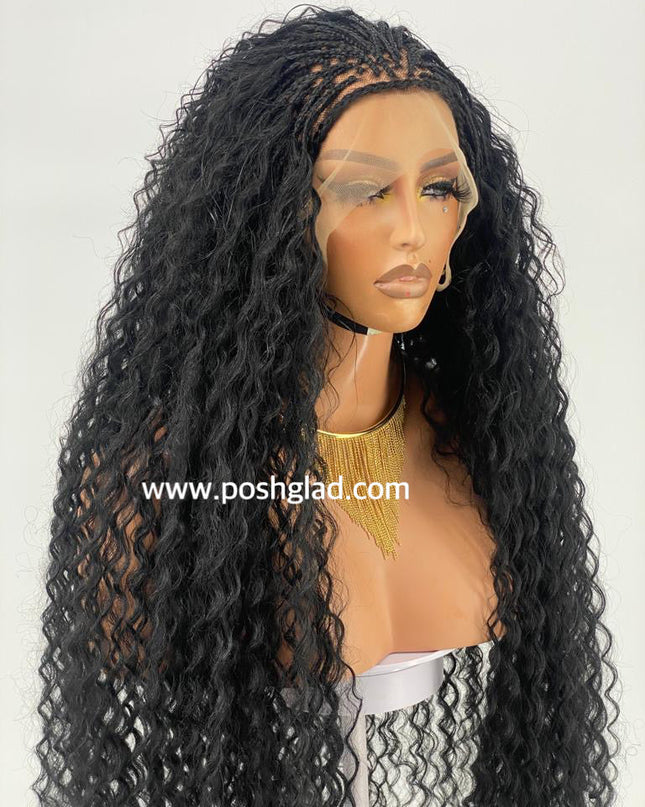 Kehinde Deep Twist Braid Wig Glueless Full Lace 100 Percent Human Black Hair