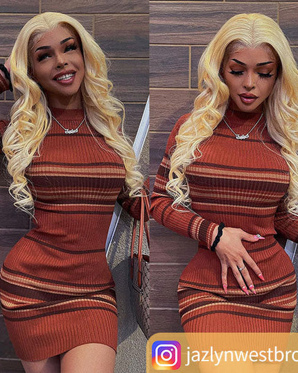 Junoda Hair 613 Honey Blonde Human Hair Lace Wig For Women High Quality junoda
