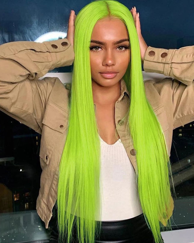 Colorful Straight Hair Lace Closure Wigs, High 200% Density junoda