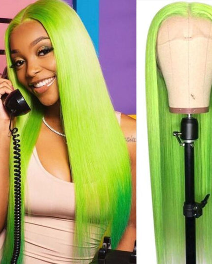 Colorful Straight Hair Lace Closure Wigs, High 200% Density junoda