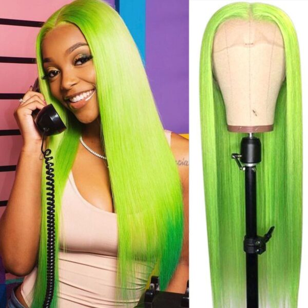 Colorful Straight Hair Lace Closure Wigs, High 200% Density junoda