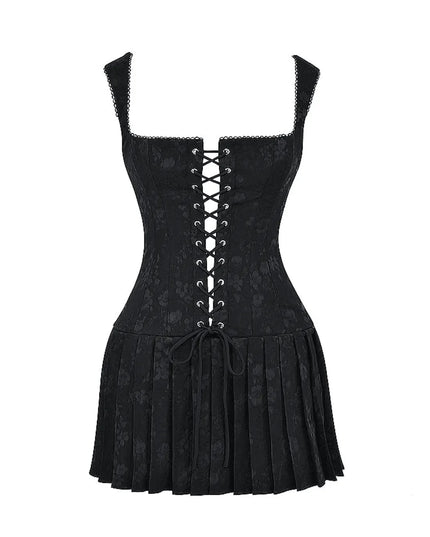 Make Me Feel Pleated Corset Mini Dress