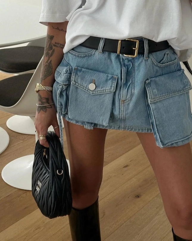 Manhattan St. Denim Mini Skirt