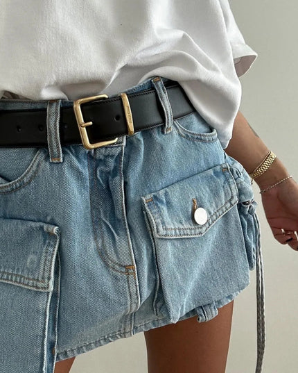 Manhattan St. Denim Mini Skirt