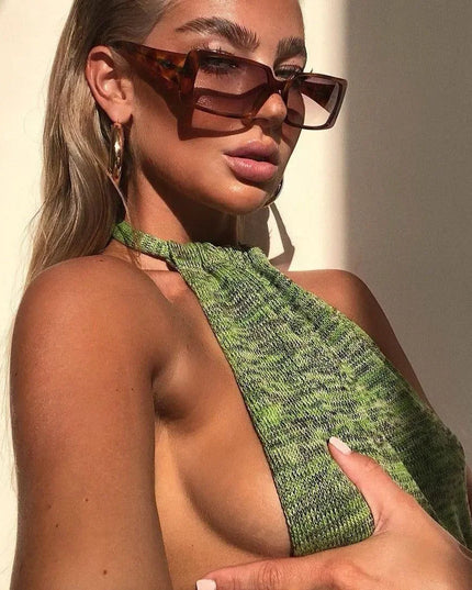 Meet Me Backless Halter Neck Mini Dress