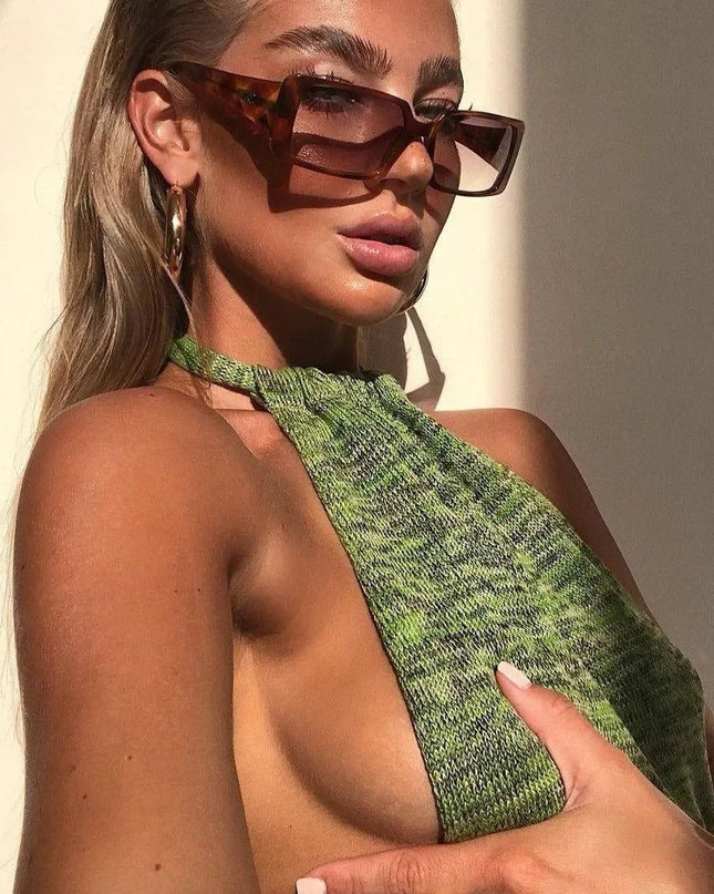 Meet Me Backless Halter Neck Mini Dress