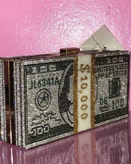 Money On My Mind Rhinestone Sparkle Clutch