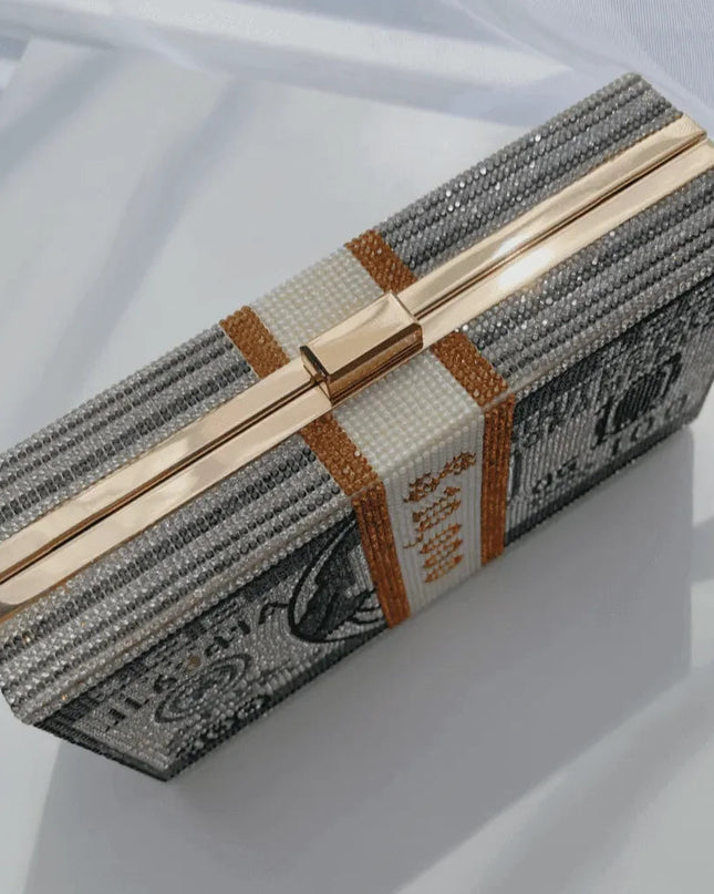 Money On My Mind Rhinestone Sparkle Clutch