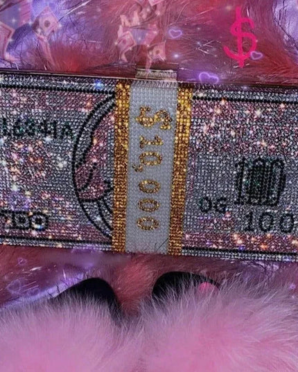 Money On My Mind Rhinestone Sparkle Clutch