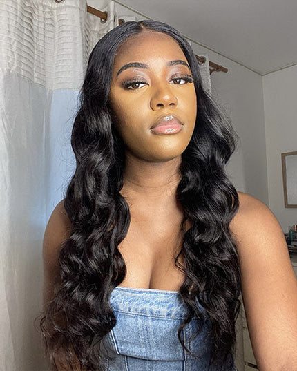 Junoda Pre Cut Lace Breathable Body Wave Air Wig Glueless Human Hair Wigs cs1 junoda