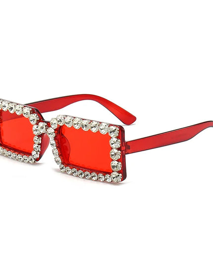 Retro Fashion Diamond Embedded Square Frame Sunglasses