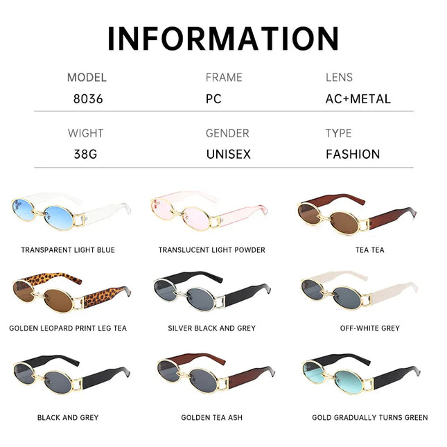 Retro Oval Frame Sunglasses