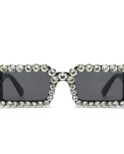 Retro Fashion Diamond Embedded Square Frame Sunglasses
