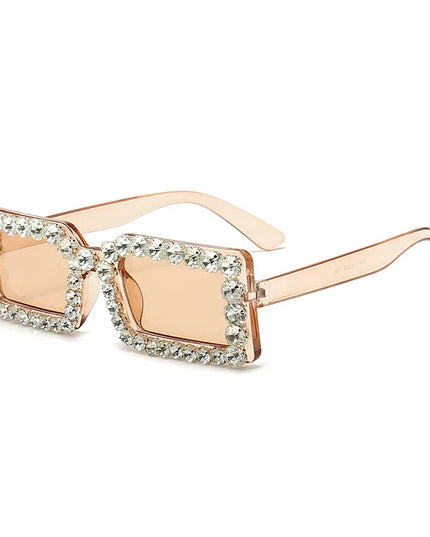 Retro Fashion Diamond Embedded Square Frame Sunglasses