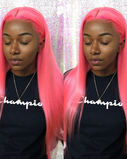 Colorful Straight Hair Lace Closure Wigs, High 200% Density junoda