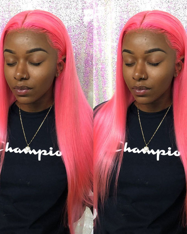 Colorful Straight Hair Lace Closure Wigs, High 200% Density junoda
