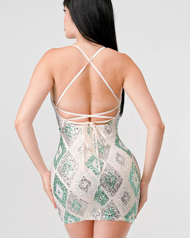 DIAMOND PATTERN DRAWSTRING
