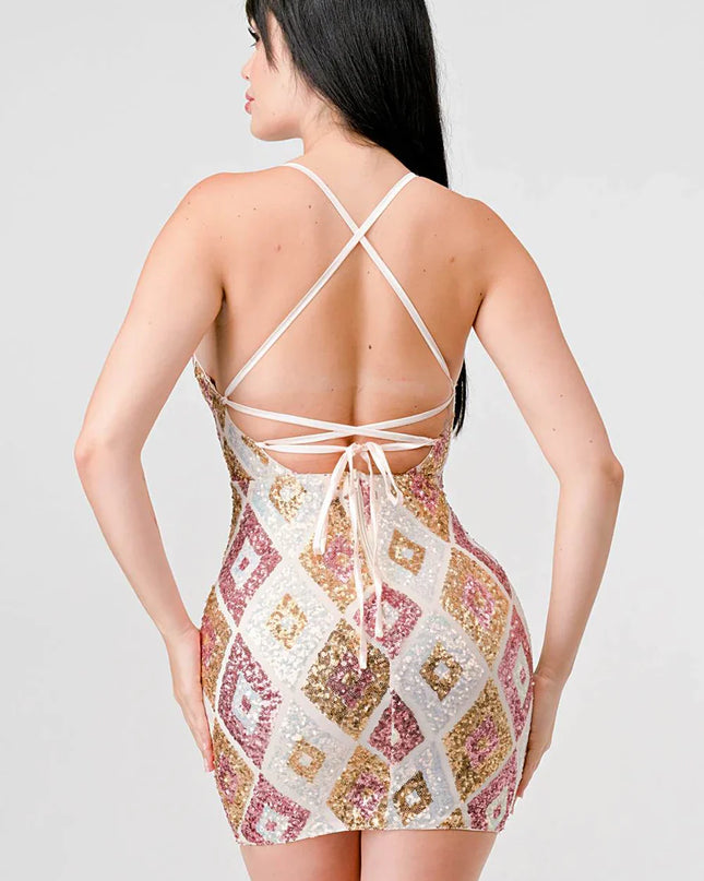 DIAMOND PATTERN DRAWSTRING