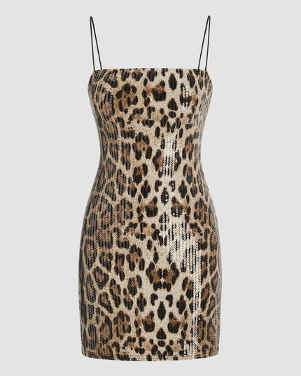 Ready For It Sequin Leopard Print Mini Dress