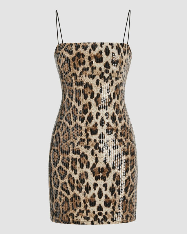 Ready For It Sequin Leopard Print Mini Dress