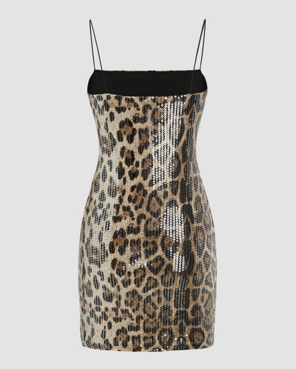 Ready For It Sequin Leopard Print Mini Dress