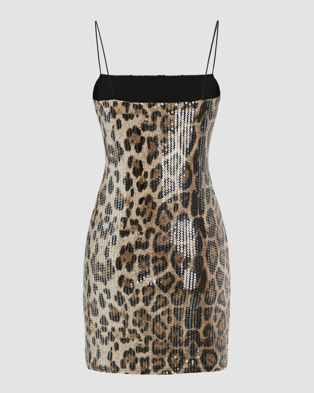 Ready For It Sequin Leopard Print Mini Dress