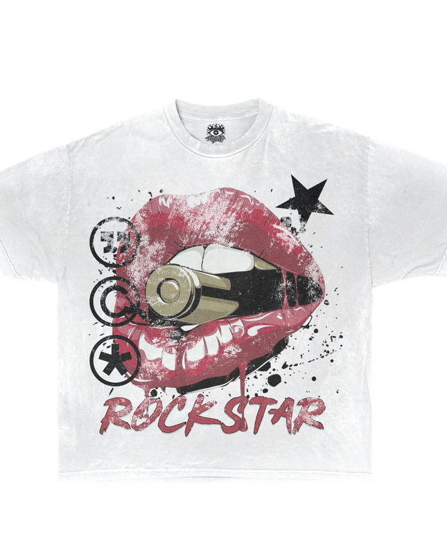 Rockstar Streetwear White Cotton Tee Casual Wardrobe Essential True To Size For Confident Everyday Style