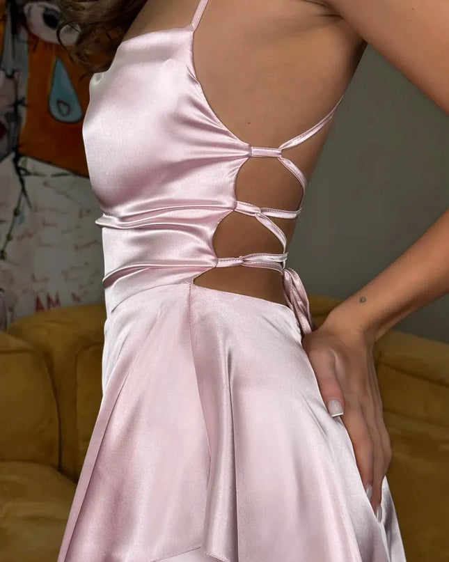 Sadao Lace Up A-Line Short Dress