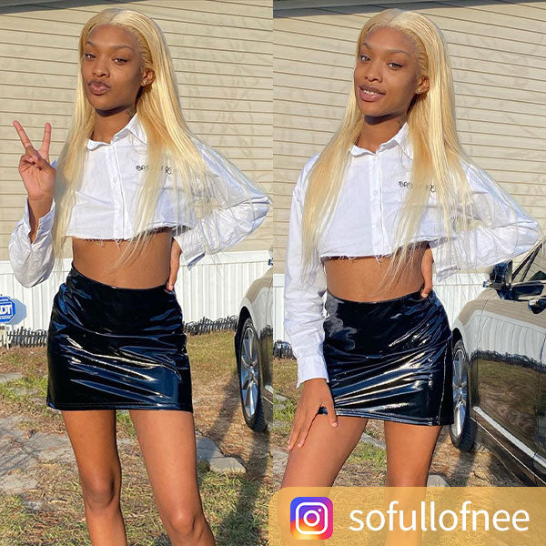 Clearance 613 Blonde 13x4 Lace Front Wig Straight Human Hair Wigs Human Hair Wigs junoda