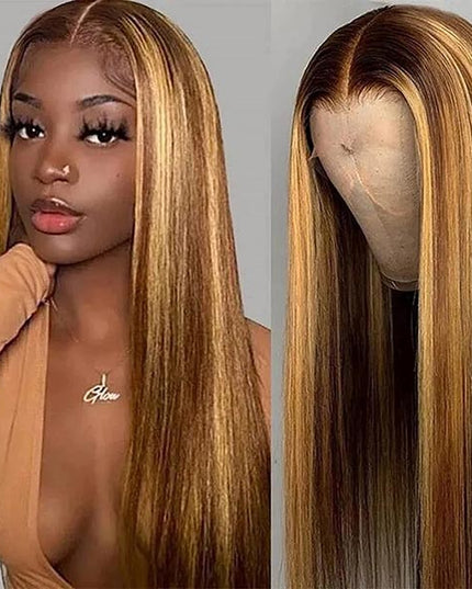 Junoda Hair Highlight Straight Hair 13x4 Lace Front Human Hair Wig Malaysian Remy Hair Flash Deal junoda